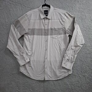 PrAna Shirt Mens Large Button Up Organic Long Sleeve Performance Outdoor Mindful